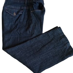 VENEZIA DARK WASH DENIM STRETCH WIDE LEG JEANS (PLUS SIZE 22/TALL)